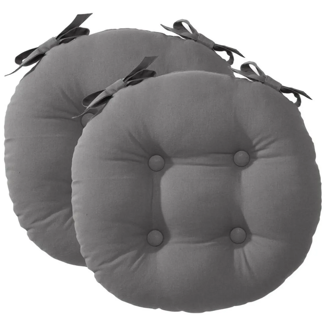 Lot de 2 galettes ronde de chaise, gris moyen