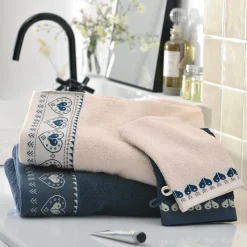 Lot de 2 gants de toilette RECIT D'HIVER 15x21 blanc ivoire