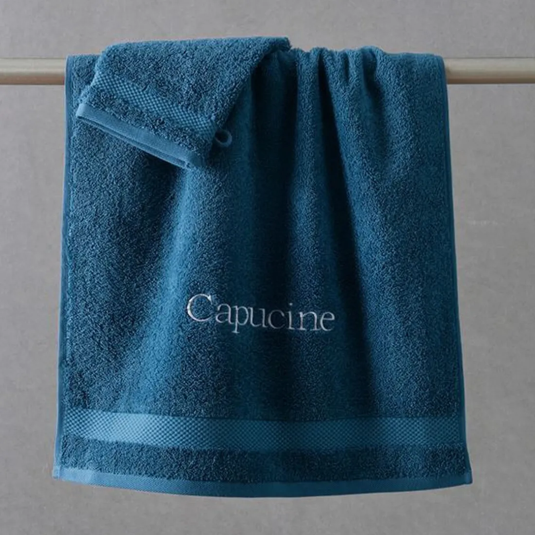 Lot de 2 gants de toilette en coton éponge ATLANTIQUE Bleu pacifique