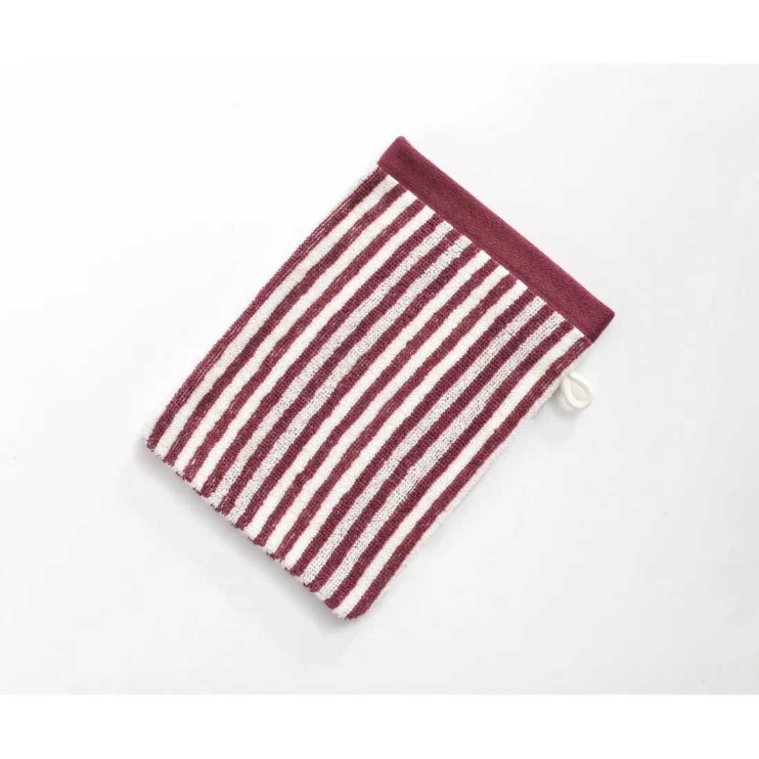 Lot de 2 gants de toilette CHARLIE violet aubergine en coton