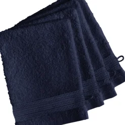 Lot de 4 Gants de Toilette en Coton 600 gm² TERTIO® - Bleu Indigo