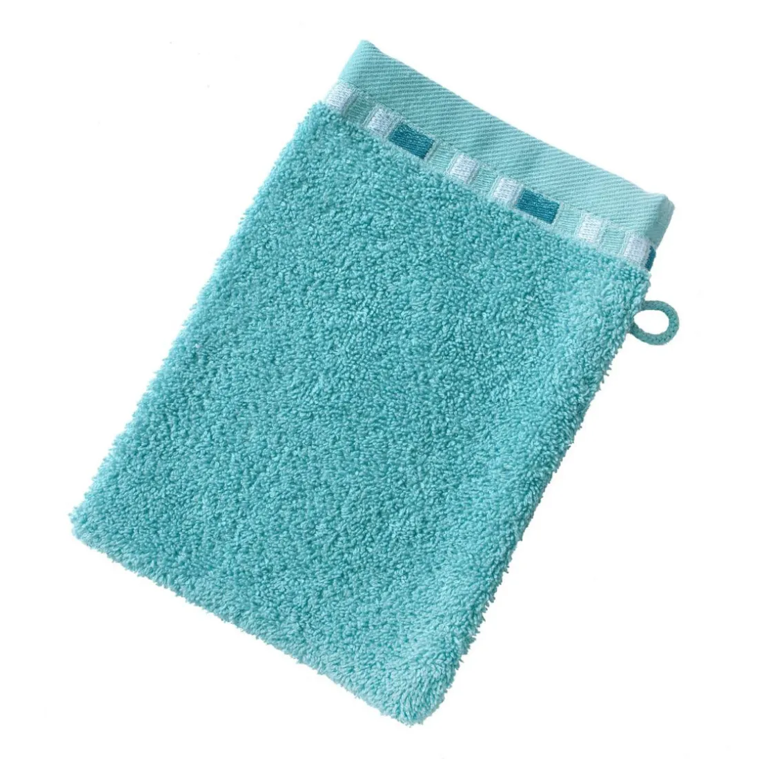 Lot de 2 Gants de toilette Bleu aqua 450G MOSAIQUA