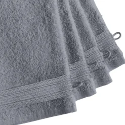 Lot de 4 gants de toilette coton 600 gm² Bleu Orage TERTIO®