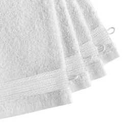 Lot de 4 gants de toilette coton 600 gm² blanc 15x22 TERTIO®
