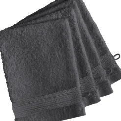 Lot de 4 gants de toilette coton 600 gm² Anthracite TERTIO®