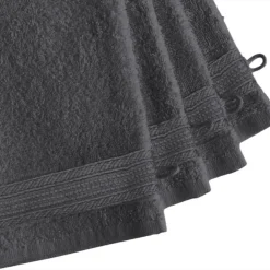 Lot de 4 gants de toilette coton 600 gm² Anthracite TERTIO®