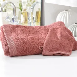 Lot de 2 gants de toilette CAROLINE 15x21 bois de rose