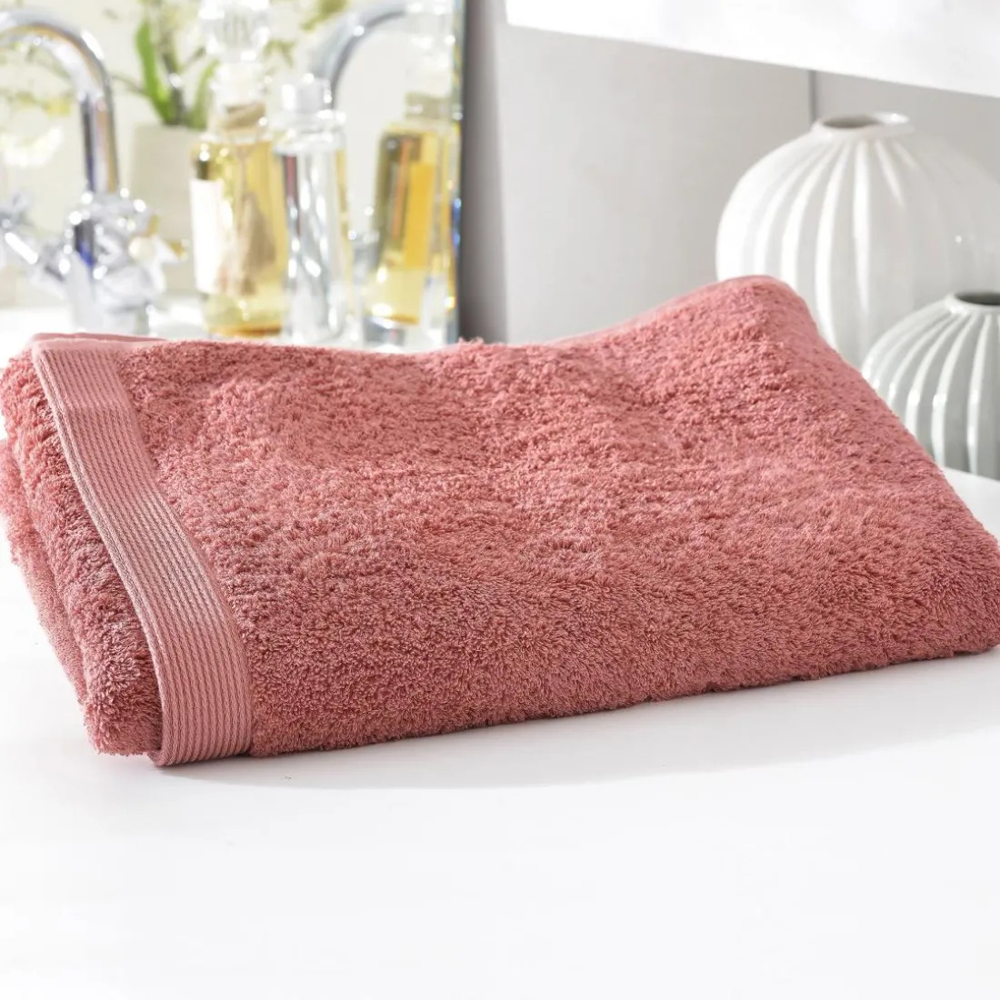 Lot de 2 gants de toilette CAROLINE 15x21 bois de rose