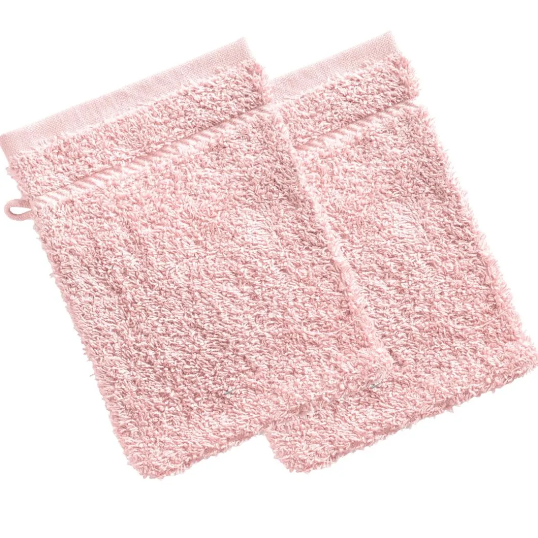 Lot de 2 gants de toilette en coton 420g/m² CLAIRE 15x20cm rose poudré