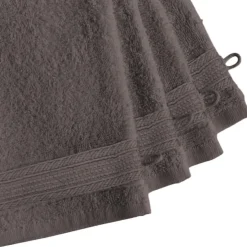 Lot de 4 gants de toilette coton 600 gm² Taupe TERTIO®