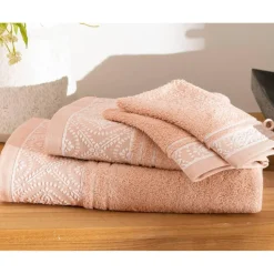 Lot de 2 gants de toilette en coton BYSANTINE rose