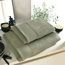 Lot de 2 gants de toilette épais BEESPONGE kaki