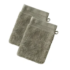 Lot de 2 gants de toilette épais BEESPONGE kaki
