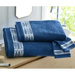 Lot de 2 gants de toilette SARDINETTE bleu en coton
