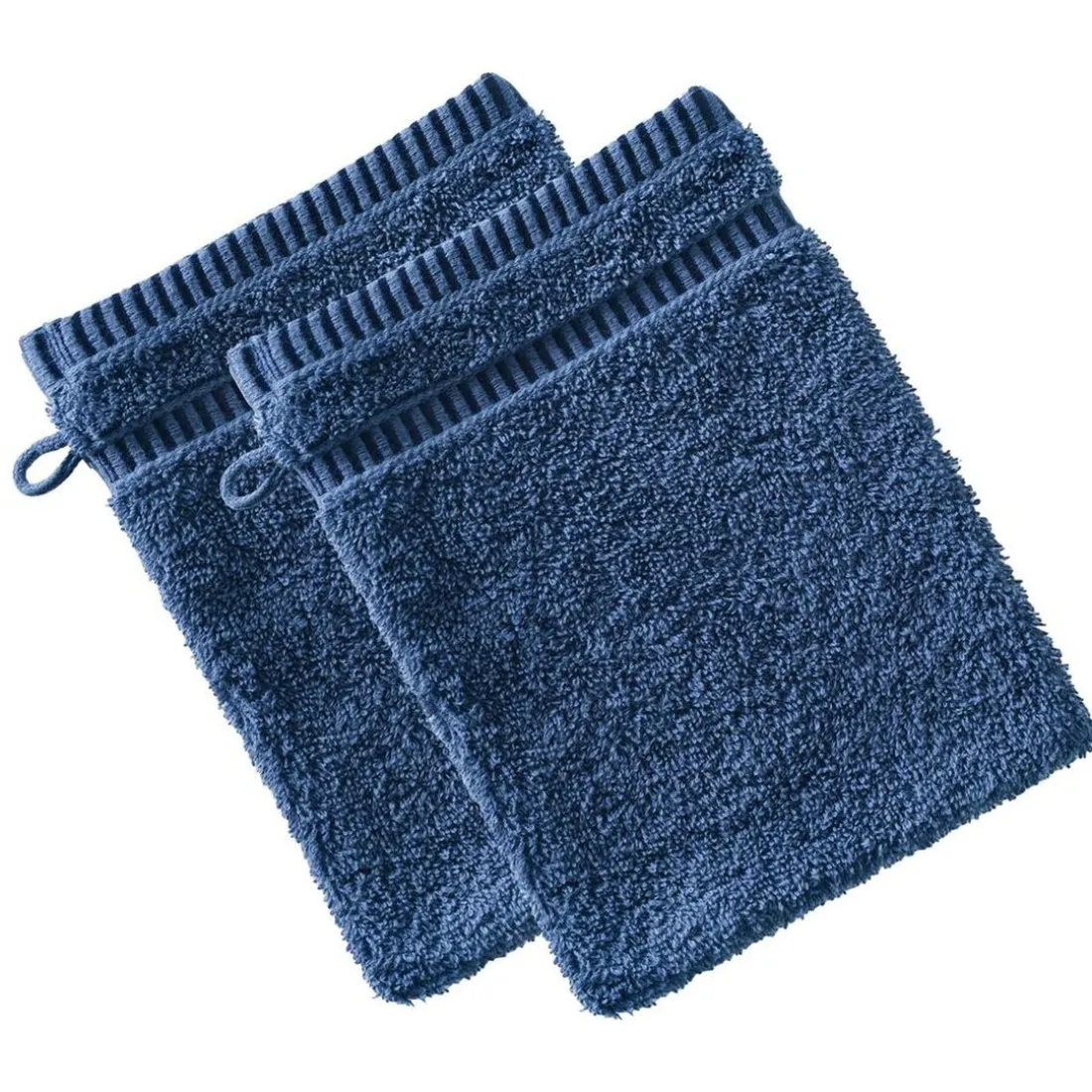 Lot de 2 Gants de toilette en coton Bleu BANDESECHELLE marine