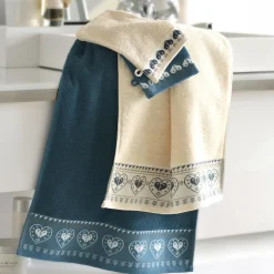 Lot de 2 gants de toilette RECIT D'HIVER 15x21 bleu