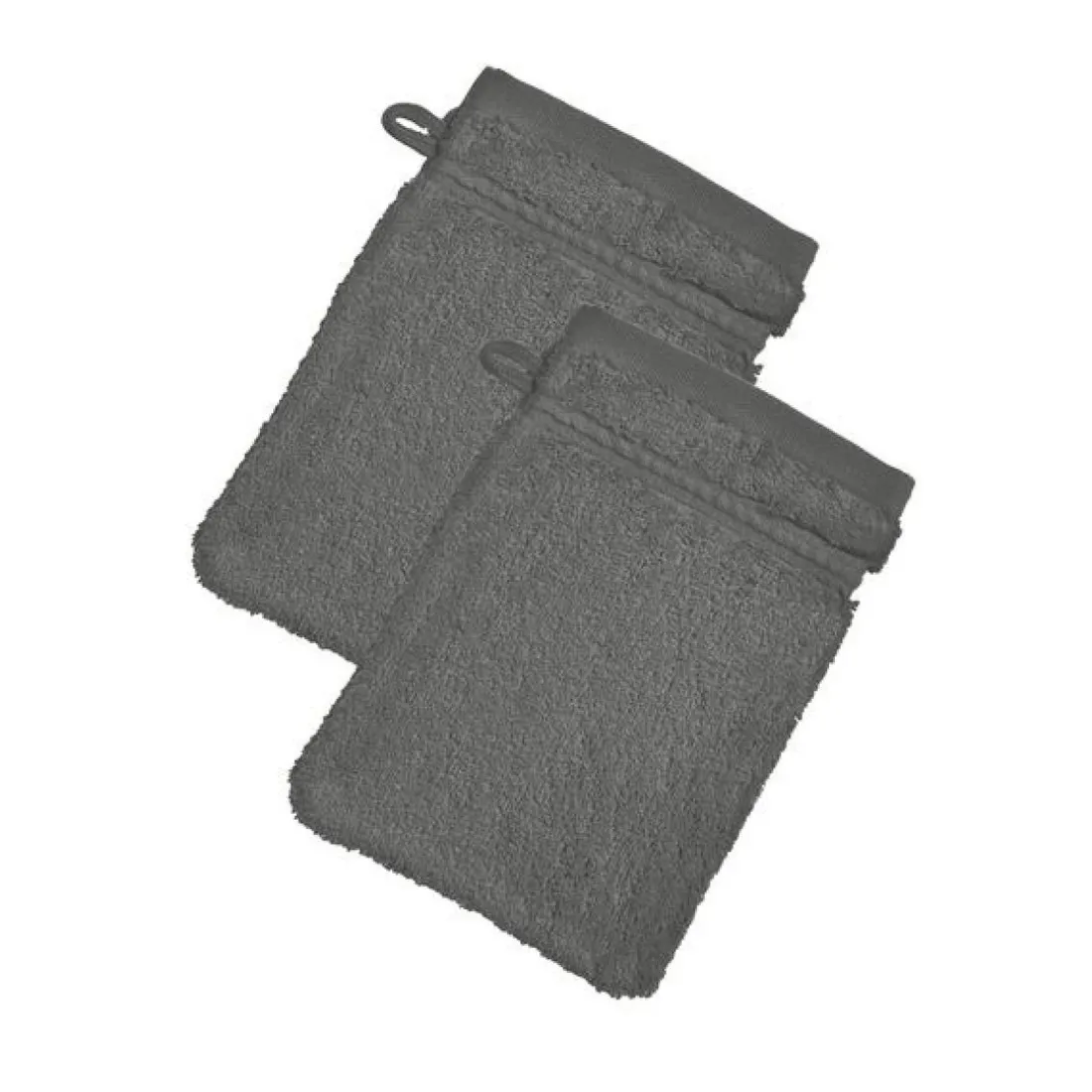 Lot de 2 gants de toilette COTON D'EGYPTE gris granit en coton