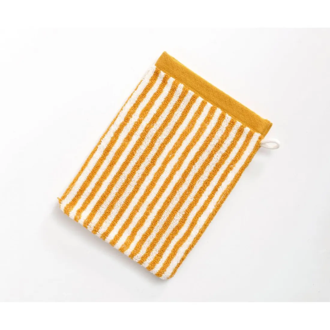 Lot de 2 gants de toilette CHARLIE jaune ocre en coton