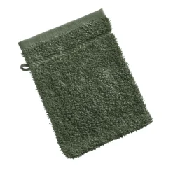 Lot de 2 gants de toilette en coton 420g/m² CLAIRE 15x20 vert olive