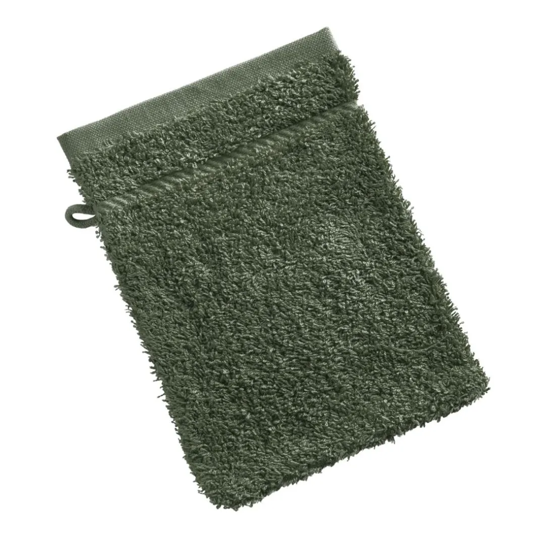 Lot de 2 gants de toilette en coton 420g/m² CLAIRE 15x20 vert olive
