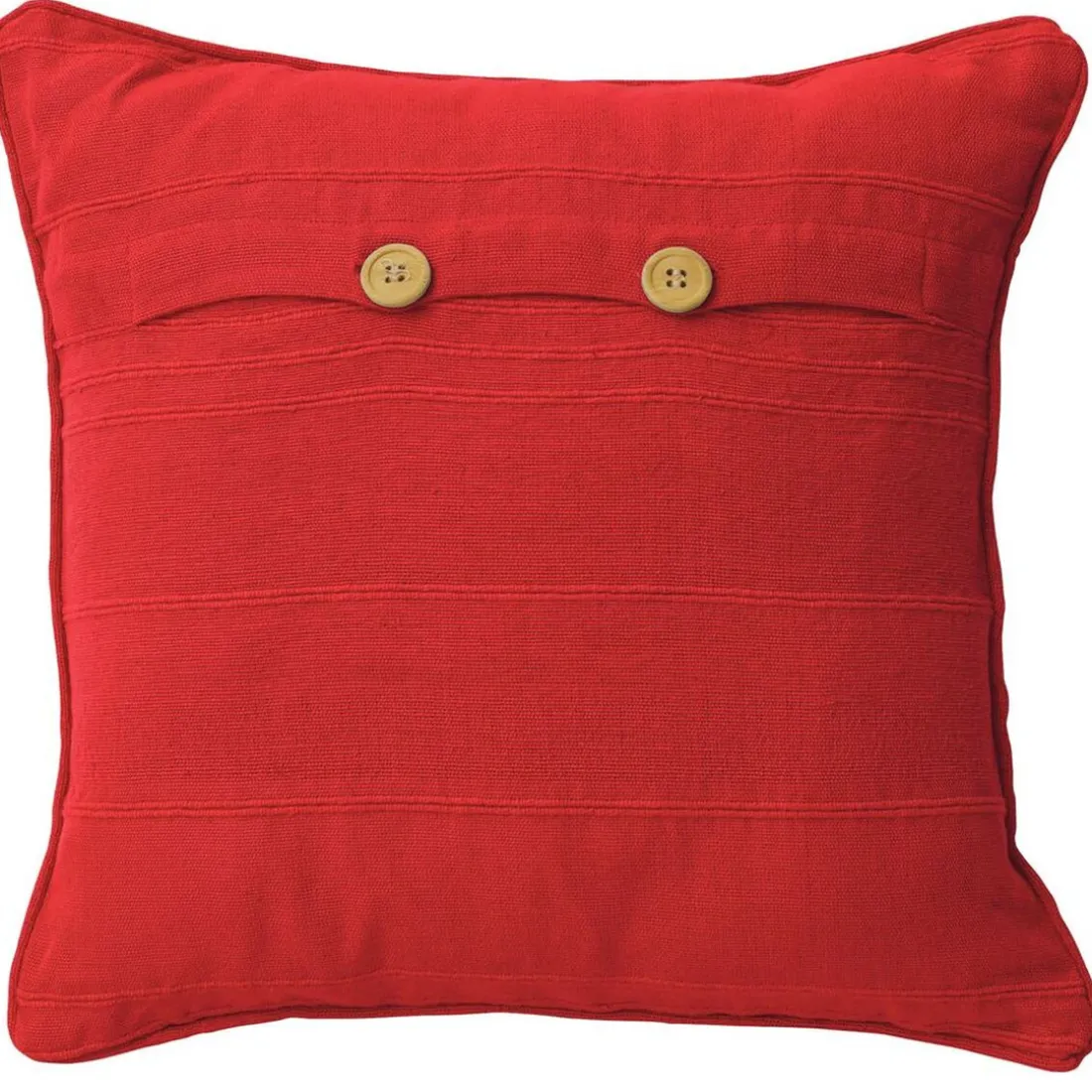 Lot de 2 housses coussin uni en coton - Rouge