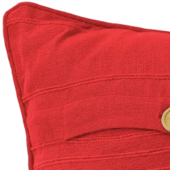 Lot de 2 housses coussin uni en coton - Rouge