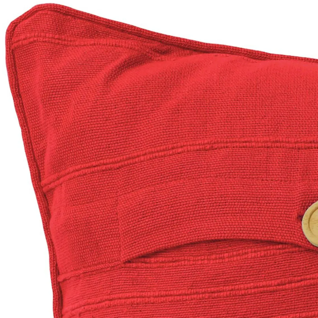 Lot de 2 housses coussin uni en coton - Rouge