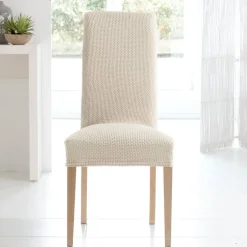 Lot de 2 housses de chaise bi-extensibles - Blanc écru