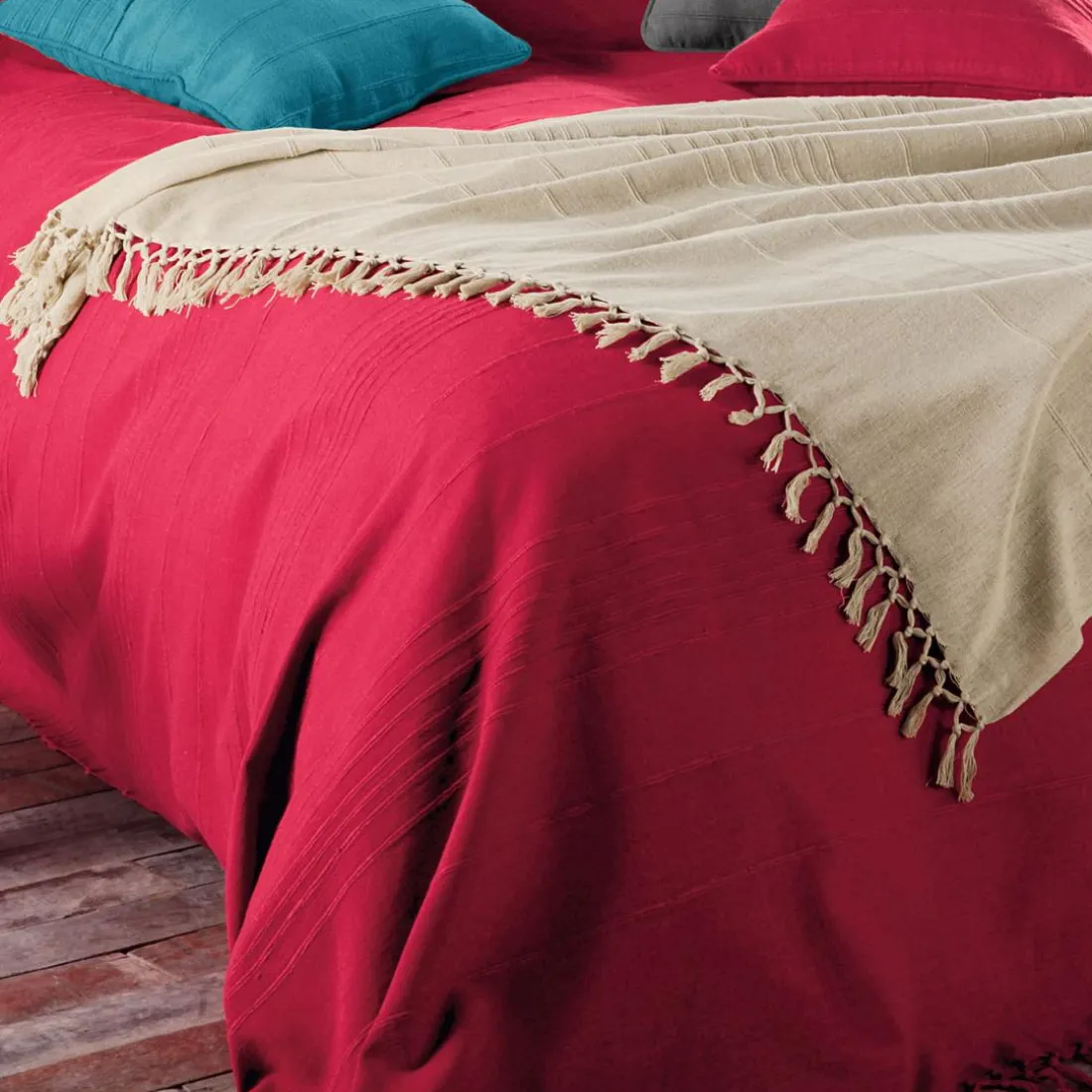 Lot de 2 Housses de coussin ORION beige ficelle