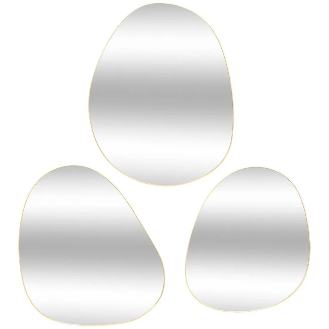 Lot de 3 Miroirs Métal doré Orga Lida