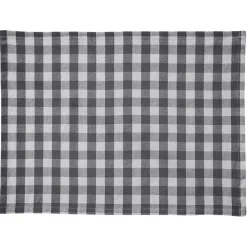 Lot de 2 ou 4 Sets de table vichy en coton DOULIASET 35x48cm gris