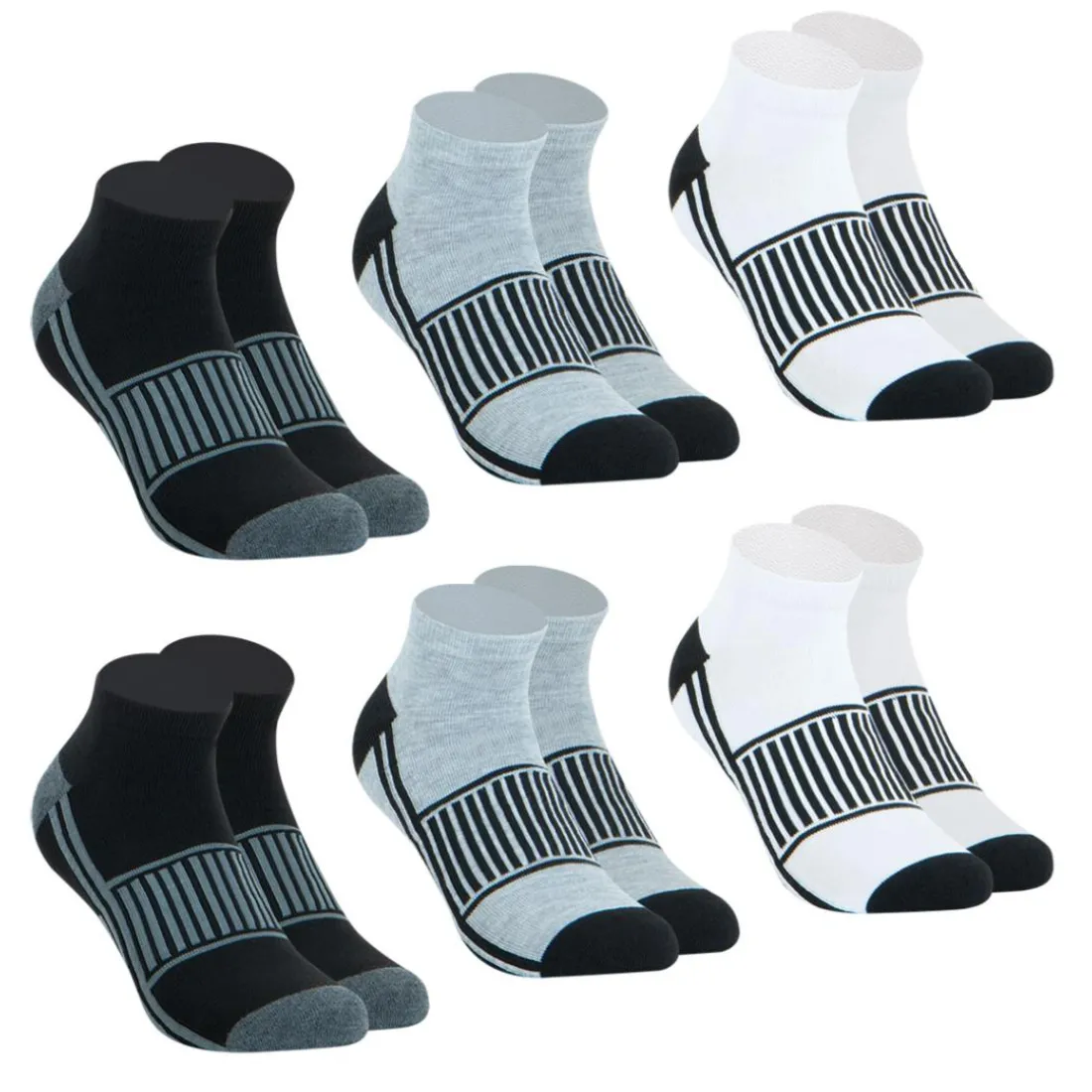 Lot de 6 paires de chaussettes basses homme Sport Wilson noir