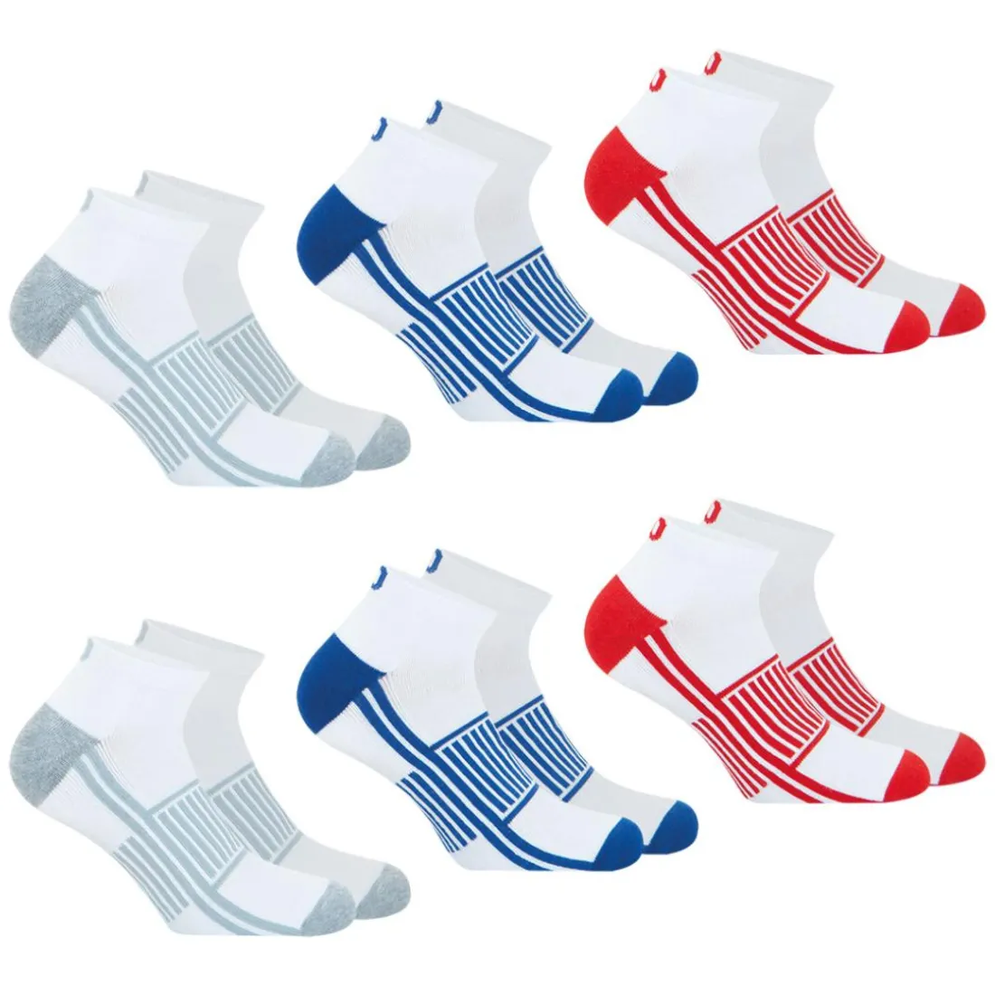 Lot de 6 paires de chaussettes basses homme Sport Wilson blanc