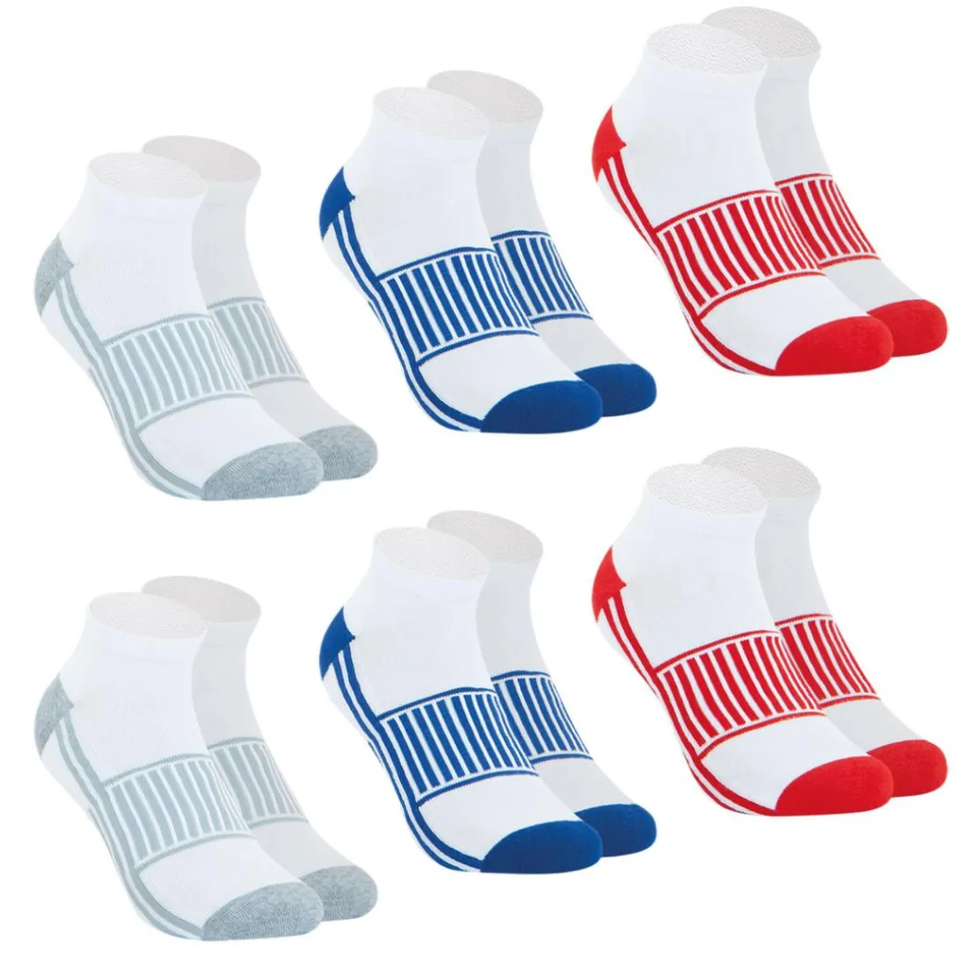 Lot de 6 paires de chaussettes basses homme Sport Wilson blanc