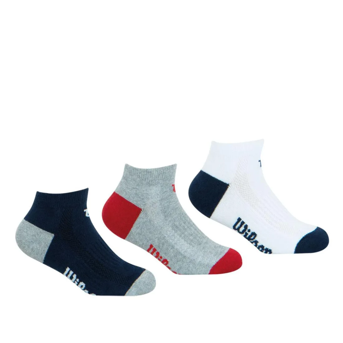 Lot de 3 paires de chaussettes basses garçon Essentiel Wilson bleu en coton