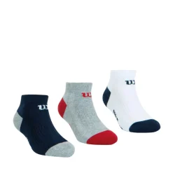 Lot de 3 paires de chaussettes basses garçon Essentiel Wilson bleu en coton