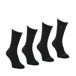 Lot de 4 paires de chaussettes hautes crew Ecopack Noir en coton