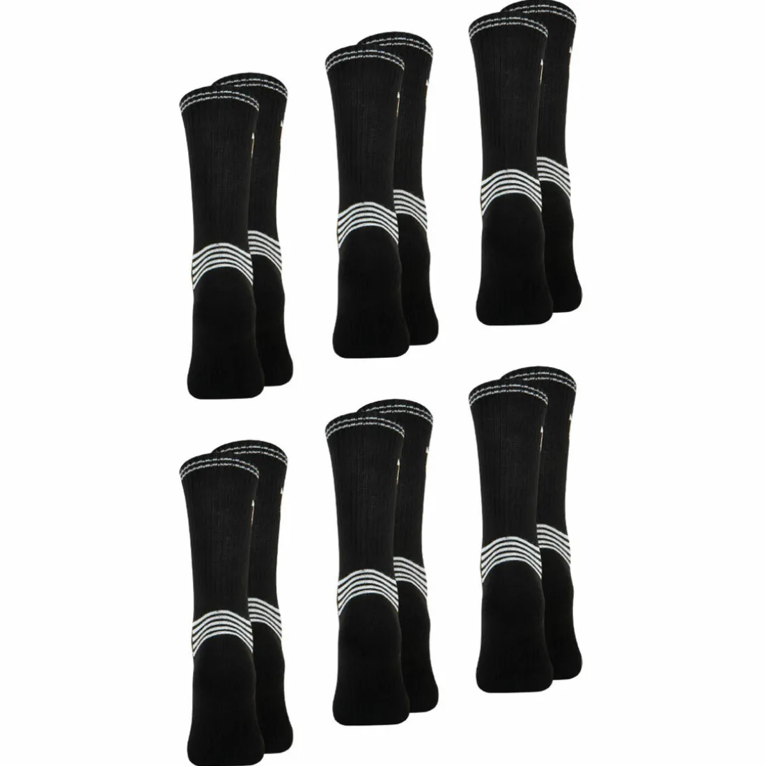 Lot de 6 paires de chaussettes mi-hautes homme Essentiel Wilson noir en coton