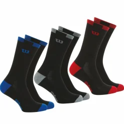 Lot de 3 paires de chaussettes mi-hautes homme Lifestyle Wilson Noir en coton
