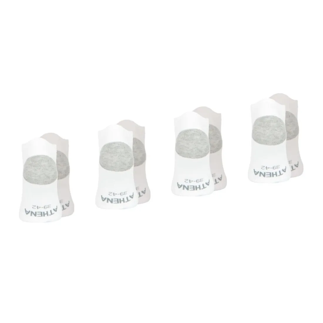 Lot de 4 paires de socquettes homme Ecopack Sport Athena blanc en coton