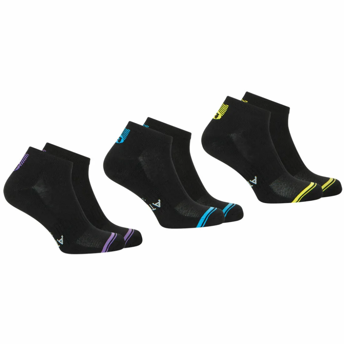 Lot de 3 paires de socquettes Training Dry noir en coton pour homme