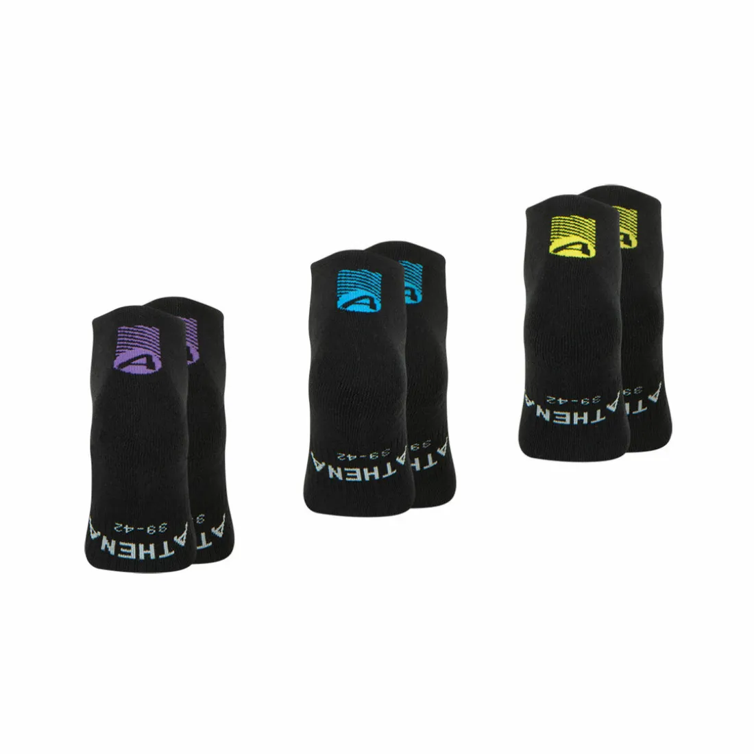 Lot de 3 paires de socquettes Training Dry noir en coton pour homme