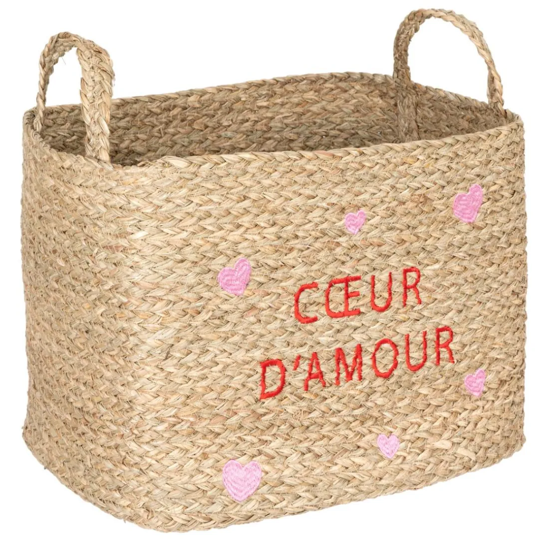 Lot de 3 paniers enfant Neree Motif cœur