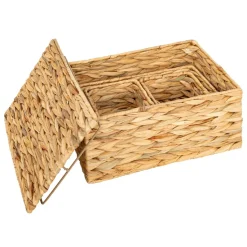 Lot de 4 paniers Lia jacinthe d'eau