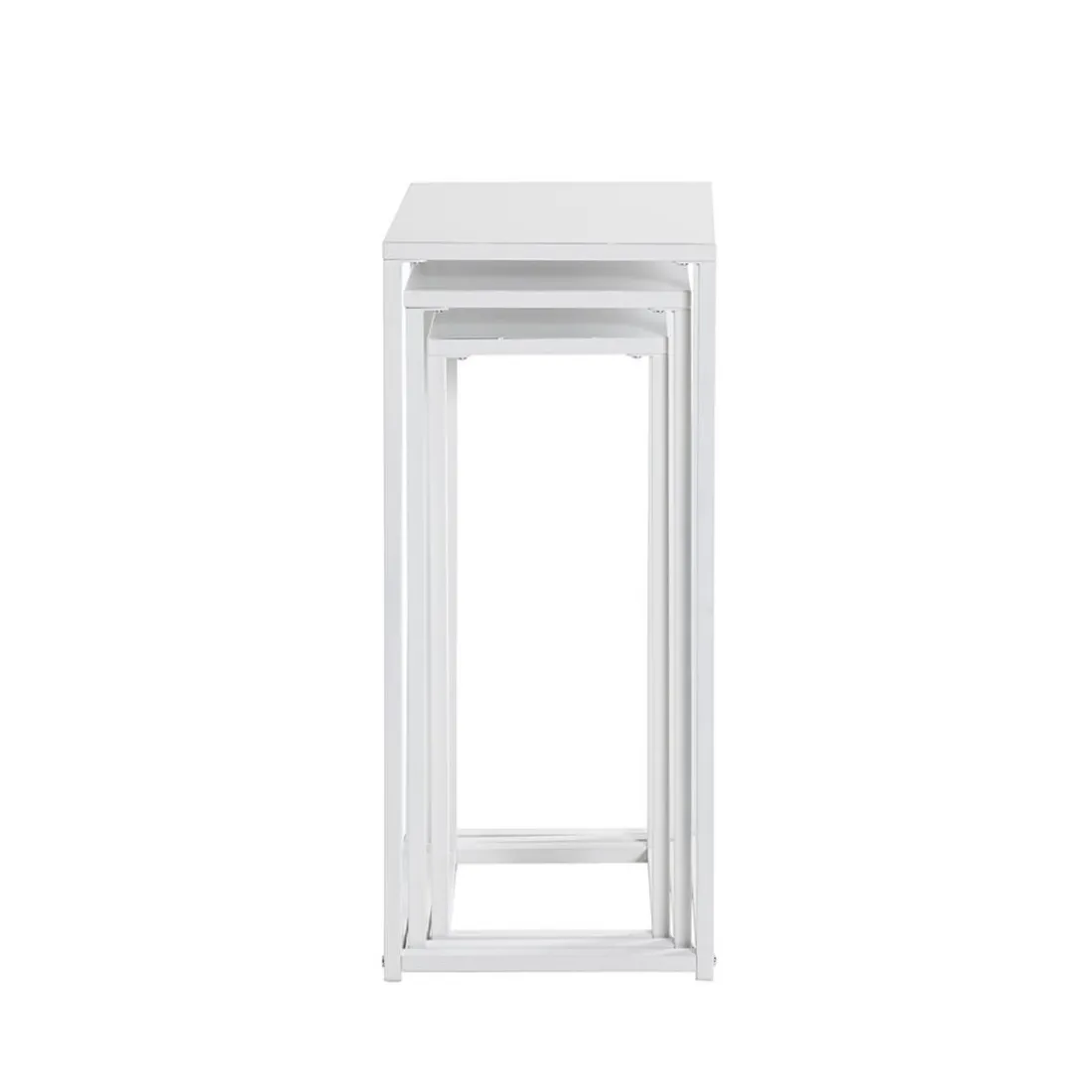 Lot de 3 porte plantes acier blanc