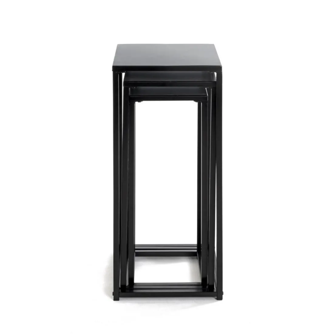 Lot de 3 porte plantes en métal noir