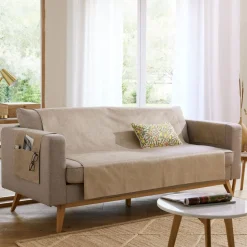 Lot de 2 Protège accoudoir beige 38 x 55 cm - WISH