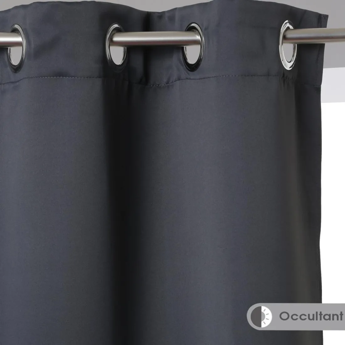 Lot de 2 rideaux occultants gris foncés 135X240