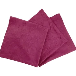 Lot de 3 serviettes de table FONTANA polyester froissé violet prune