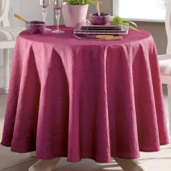 Lot de 3 serviettes de table FONTANA polyester froissé violet prune